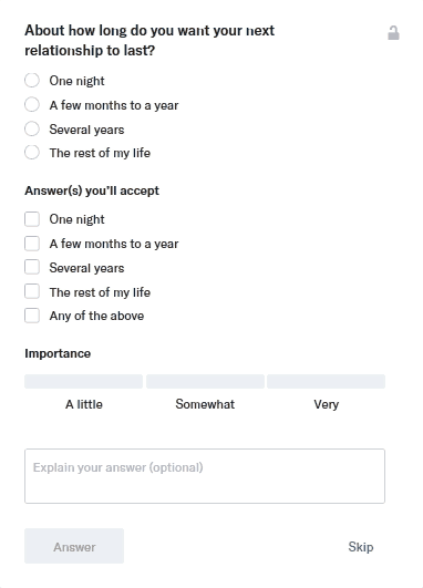 OkCupid Match Questions