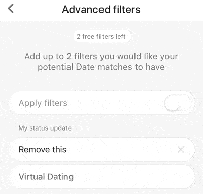 Bumble advanced filters