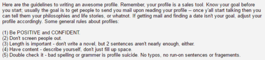 pof forum good profile advice