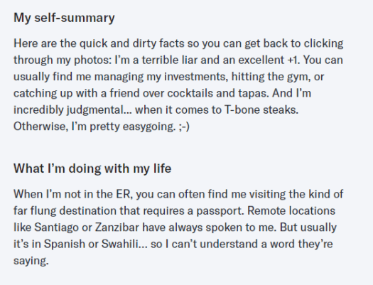 Witty Profile Example For OkCupid
