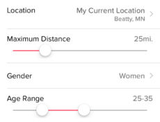 Change your age and distance with Tinder Plus