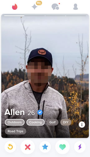 Tinder Interests example