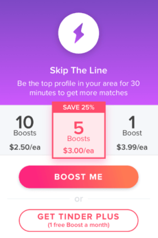 Tinder Boost Cost