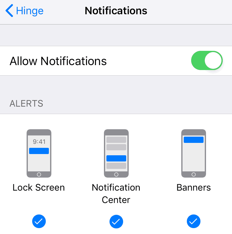 Hinge notifications