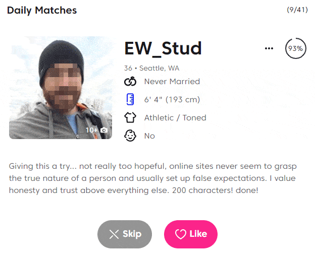 terrible match profile