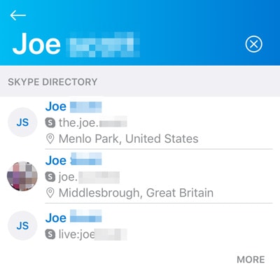 Skype directory