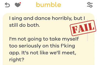 Bumble profile mistake example