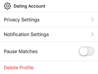 Delete Facebook Dating profile