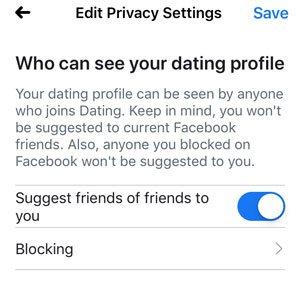 Facebook dating privacy settings