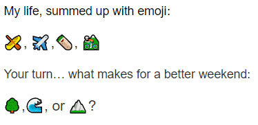 Bumble profile example using emoji