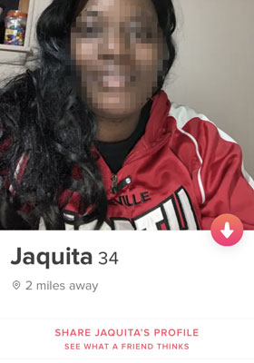 Tinder profile with very little information in it.