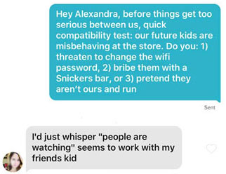 Funny Tinder question about future children