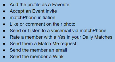 Actions that make your profile visible in Private Mode
