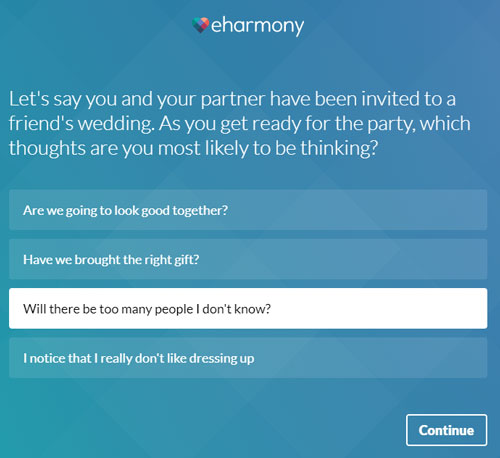 eHarmony compatibility question example